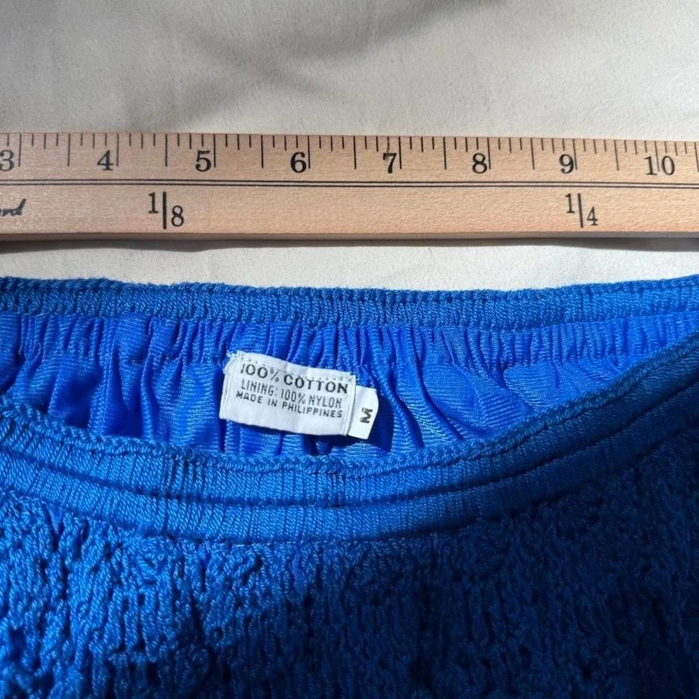 crochet midi skirt  Vintage blue crochet midi skirt size medium - Picture 6 of 6